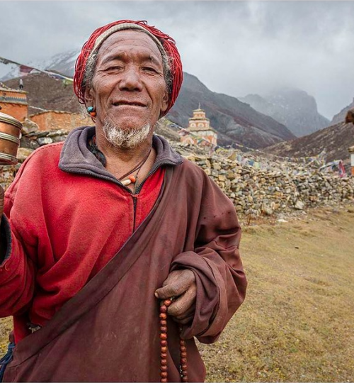 Man in Traditional Dress of Upper Dolpo, Nepal